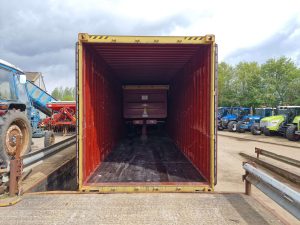 2 large grain trailers into 40ft container part 2.