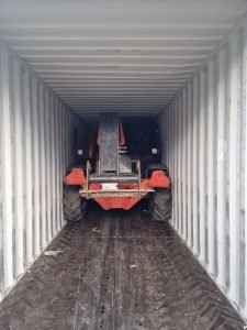 3 Forklifts into 40ft container part 1